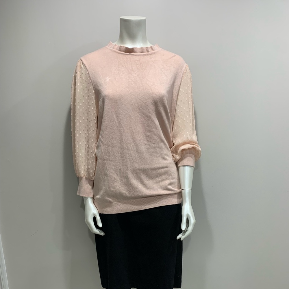 Adrianna Papell Scallop Edge Neck Sweater